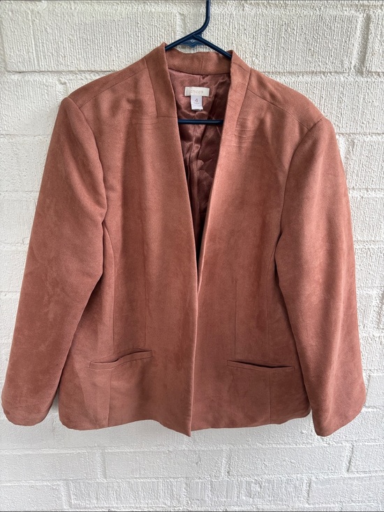 Chico's Jackets & Blazers - Chico's Faux Suede Open-Front Blazer Jacket in Dusty Rose sz XL